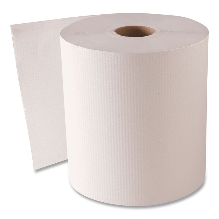 Hardwound Roll Towels, 1-Ply, 8" x 800 ft, White, 6 Rolls/Carton