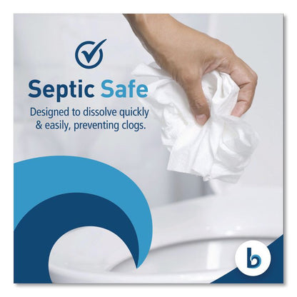 Two-Ply Toilet Tissue, Septic Safe, White, 400 Sheets/Roll, 96 Rolls/Carton