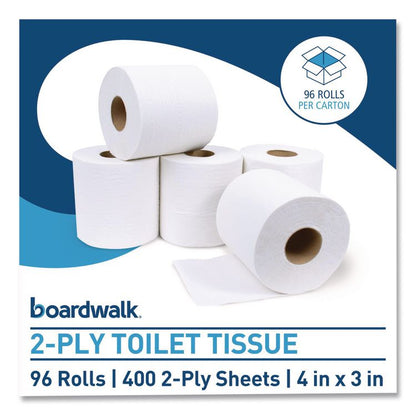 Two-Ply Toilet Tissue, Septic Safe, White, 400 Sheets/Roll, 96 Rolls/Carton