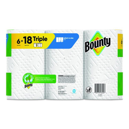 Select-a-Size Kitchen Roll Paper Towels, 2-Ply, 5.9 x 11, White, 123 Sheets/Triple Roll, 6 Rolls/Carton