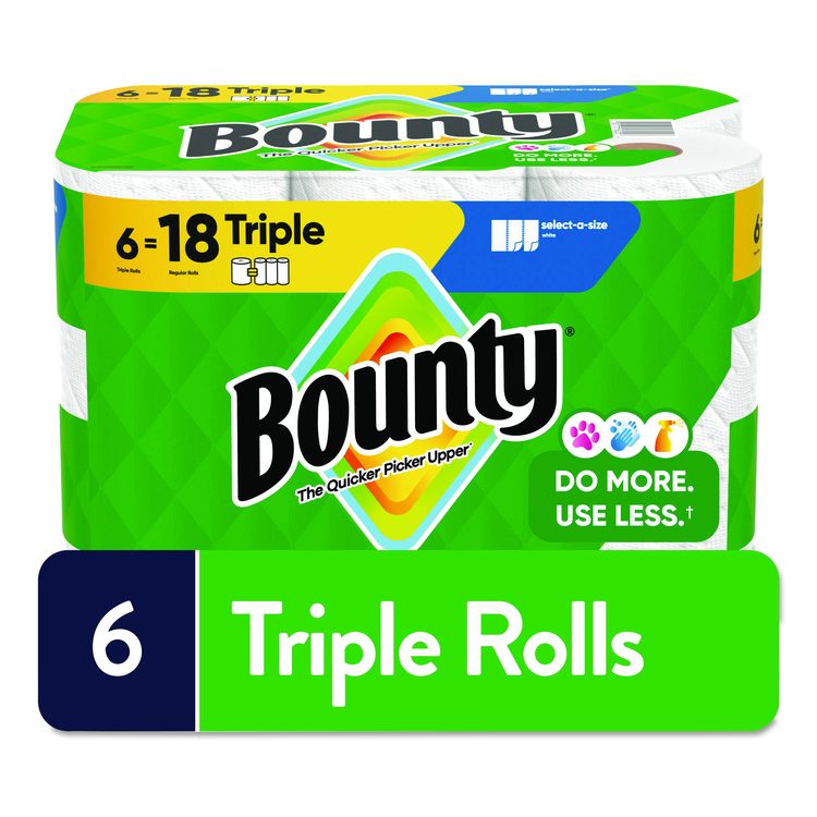 Select-a-Size Kitchen Roll Paper Towels, 2-Ply, 5.9 x 11, White, 123 Sheets/Triple Roll, 6 Rolls/Carton