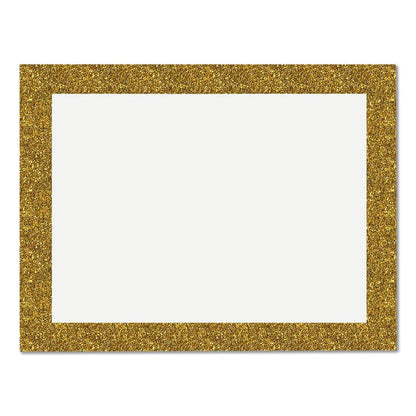 Glitter Poster Board, 22" x 28", Heavyweight, White with Gold Border, 25/Pack