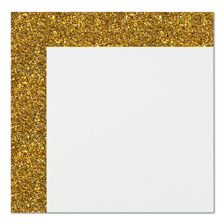 Glitter Poster Board, 22" x 28", Heavyweight, White with Gold Border, 25/Pack