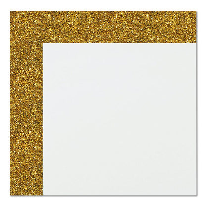 Glitter Poster Board, 22" x 28", Heavyweight, White with Gold Border, 25/Pack