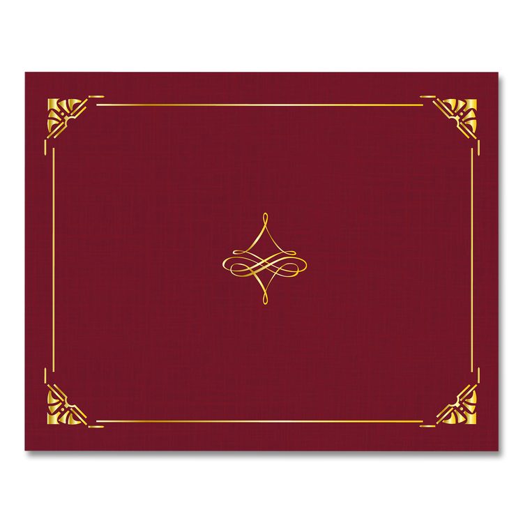 Certificate/Document Cover, 8.75 x 11.25, Red, 5/Pack