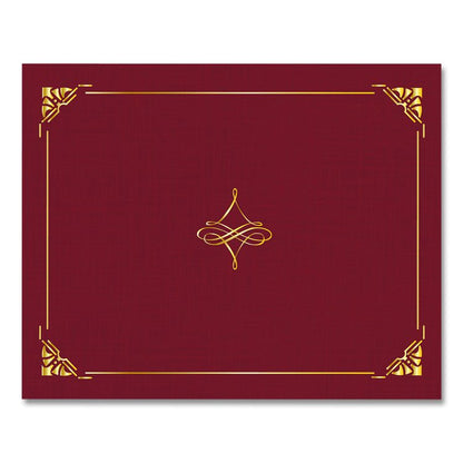 Certificate/Document Cover, 8.75 x 11.25, Red, 5/Pack