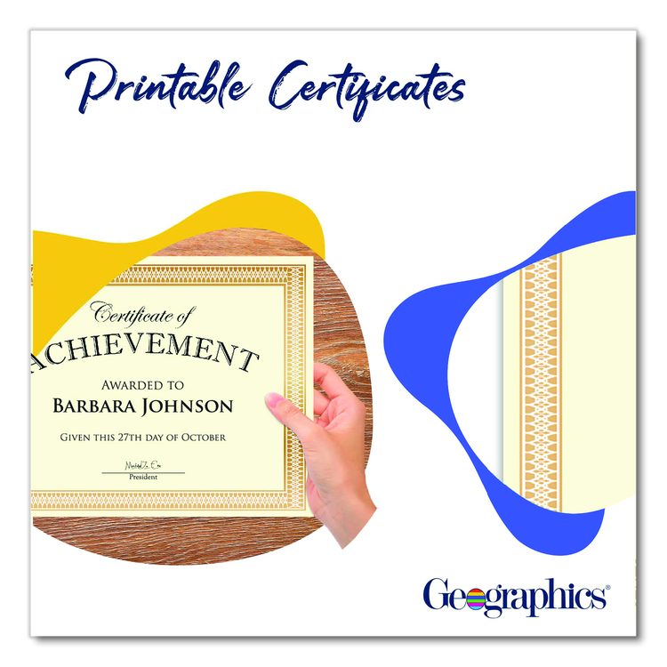 Award Certificates, 8.5 x 11, Ivory with Traditional Gold Border, 100/Pack