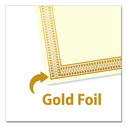 Award Certificates, 8.5 x 11, Ivory with Traditional Gold Border, 100/Pack