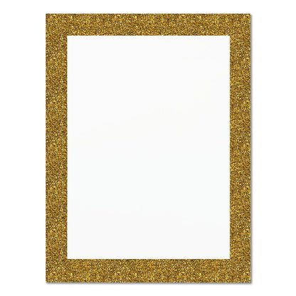Glitter Poster Board, 22" x 28", Heavyweight, White with Gold Border, 25/Pack