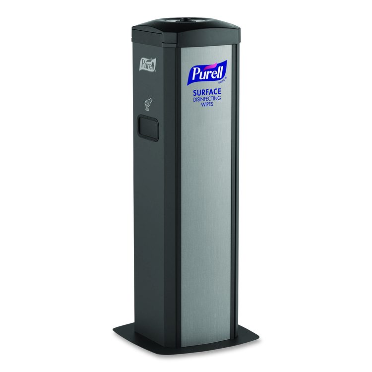 DS360 High-Capacity Surface Disinfecting Wipes Station, 1,200 Wipe Capacity, 15.5 x 15.5 x 39.6, Graphite