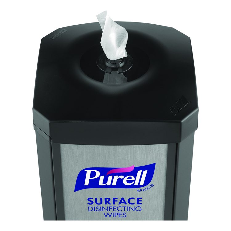 DS360 High-Capacity Surface Disinfecting Wipes Station, 1,200 Wipe Capacity, 15.5 x 15.5 x 39.6, Graphite