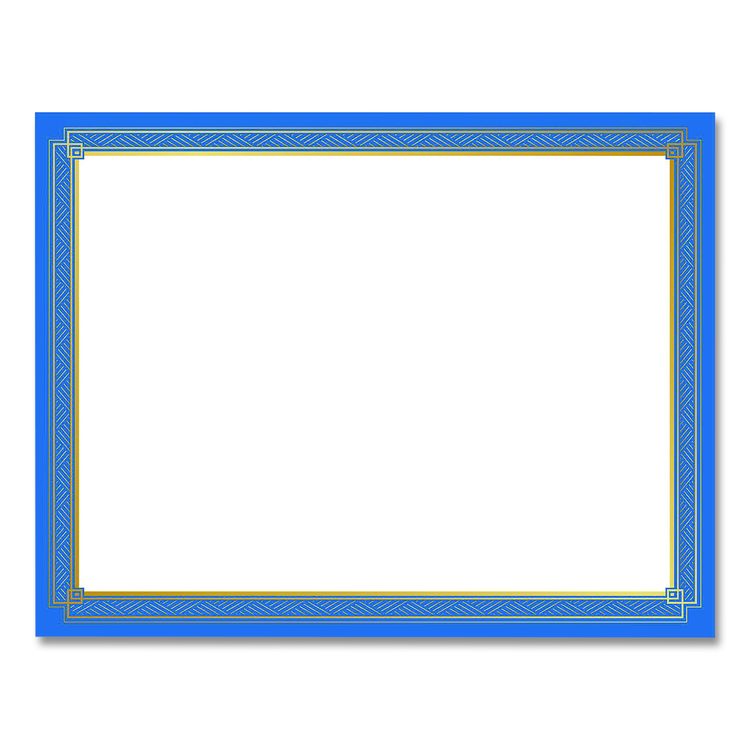 Tree Free Award Certificates, 8.5 x 11, White with Elegant Blue/Gold Border, 15/Pack