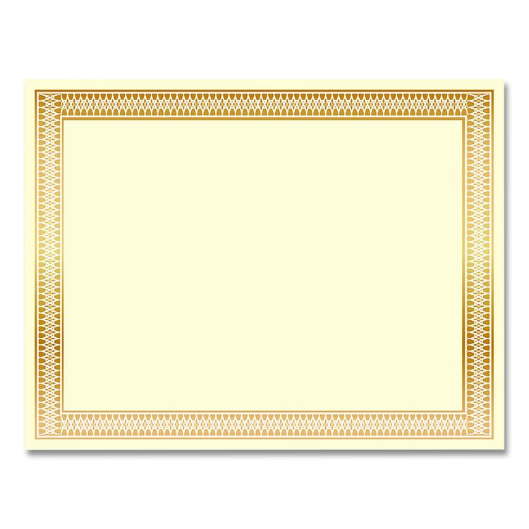 Award Certificates, 8.5 x 11, Ivory with Traditional Gold Border, 100/Pack