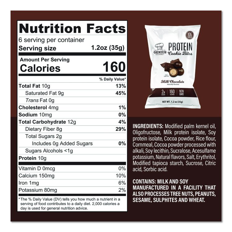 Protein Cookie Bites Variety Pack, Salted Caramel and Milk Chocolate, 1.2 oz Bag, 14/Box