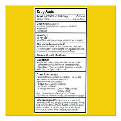 Sugar-Free Lemon Mint Herb Throat Drops, 65/Bag, 2 Bags/Pack