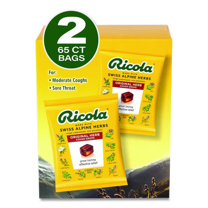 Cough Drops, Original Herb, 65/Bag, 2 Bags/Pack
