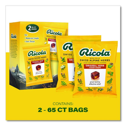 Cough Drops, Original Herb, 65/Bag, 2 Bags/Pack