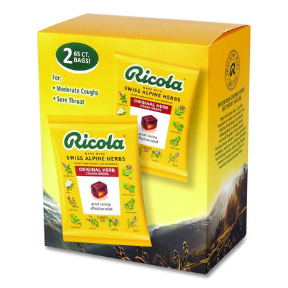 Cough Drops, Original Herb, 65/Bag, 2 Bags/Pack