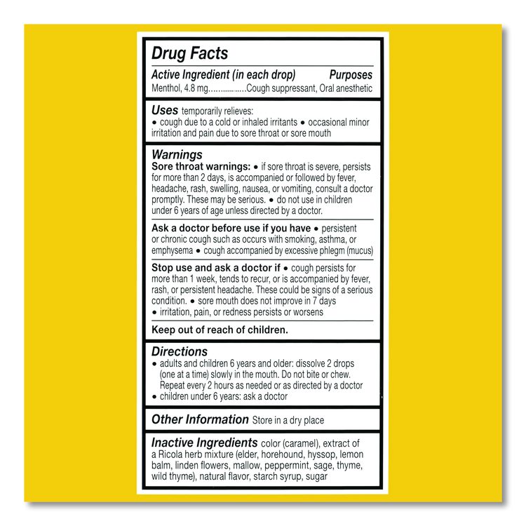 Cough Drops, Original Herb, 65/Bag, 2 Bags/Pack