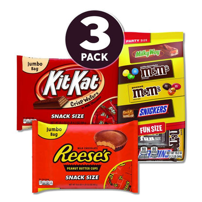 Chocolate Assortment, Assorted Fun and Snack Sizes, 3 Bags/Pack