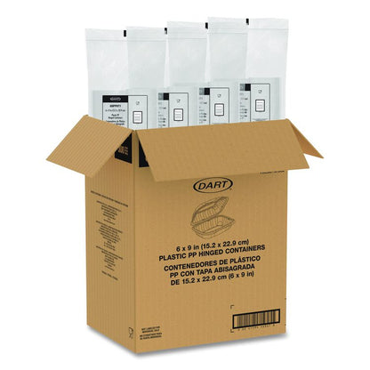 Microwaveable Hinged Containers, ProPlanet Seal, 6.5 x 9 x 3, Clear, Plastic, 300/Carton
