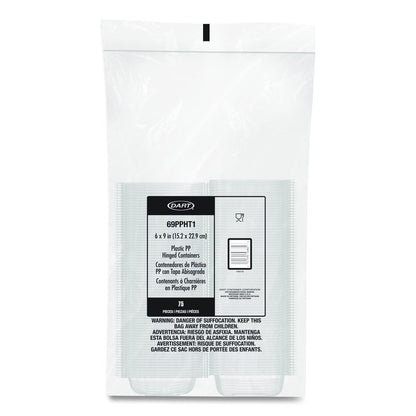 Microwaveable Hinged Containers, ProPlanet Seal, 6.5 x 9 x 3, Clear, Plastic, 300/Carton