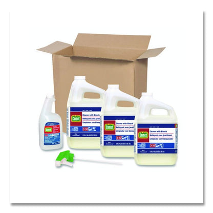 Cleaner with Bleach, Liquid, (3) 1 gal Bottle, (1) Empty Bottle, (1) Trigger Sprayer/Carton