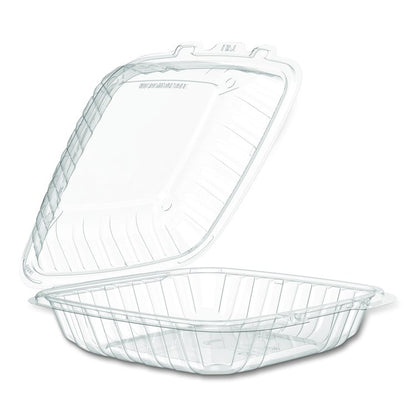 Microwaveable Hinged Containers, ProPlanet Seal, 9 x 8.75 x 3, Clear, Plastic 150/Carton