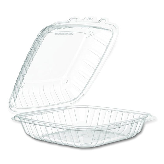 Microwaveable Hinged Containers, ProPlanet Seal, 9 x 8.75 x 3, Clear, Plastic 150/Carton