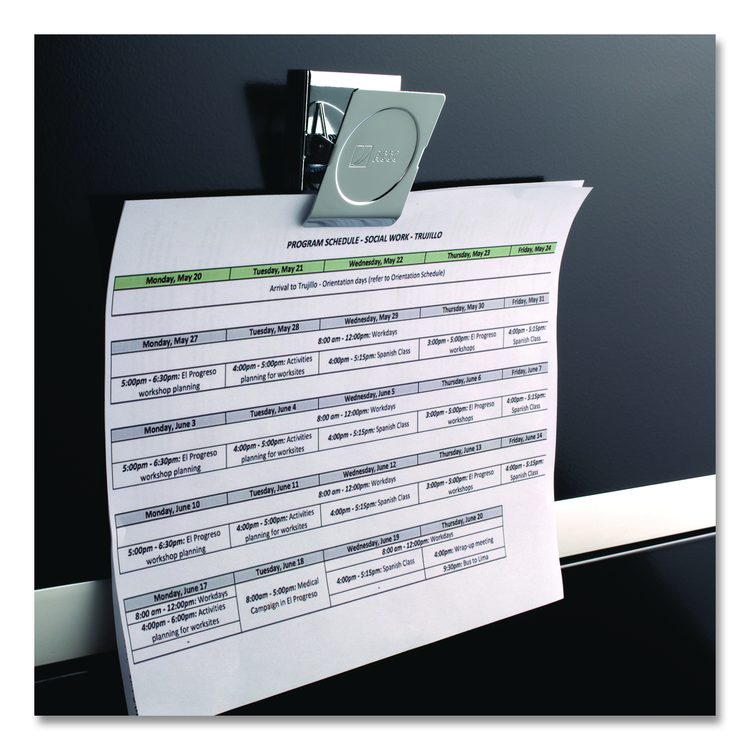 Magnetic Clip, 1.13" Jaw Capacity, Silver, 12/Pack