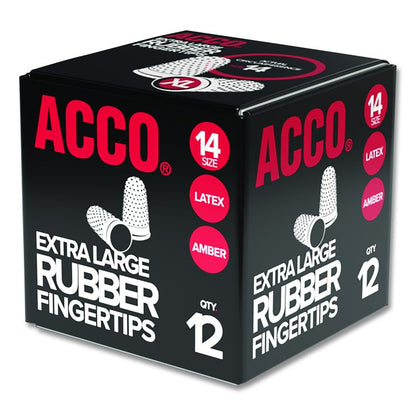 Rubber Finger Tips, 14 (X-Large), Amber, Dozen