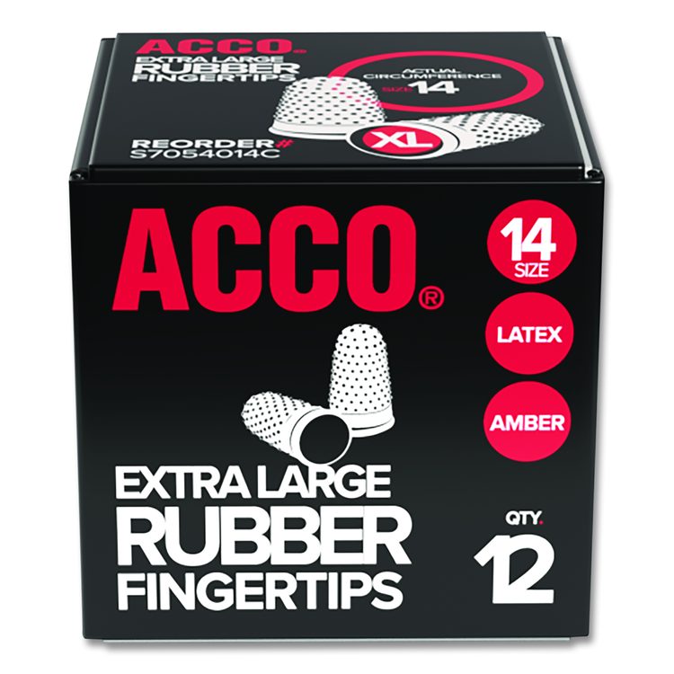 Rubber Finger Tips, 14 (X-Large), Amber, Dozen