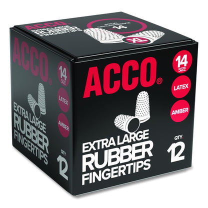 Rubber Finger Tips, 14 (X-Large), Amber, Dozen