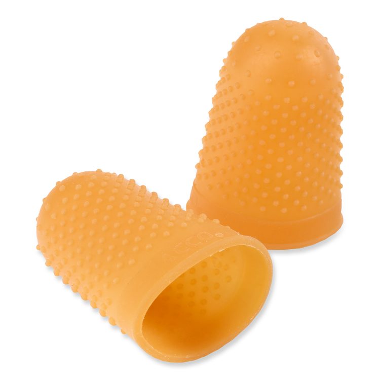 Rubber Finger Tips, 14 (X-Large), Amber, Dozen