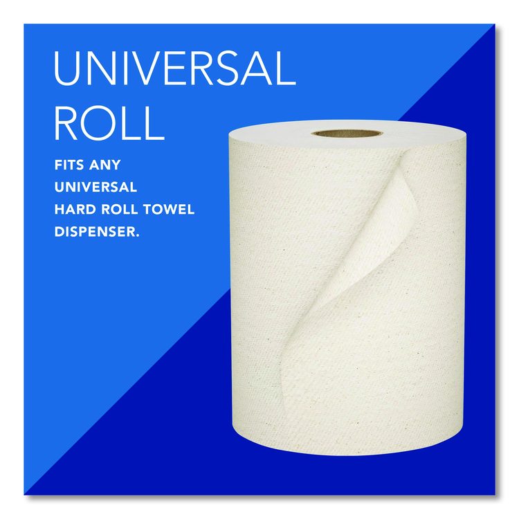 Essential 100% Recycled Fiber Hard Roll Towel, 1-Ply, 8" x 800 ft, 1.5" Core, Brown, 6 Rolls/Carton