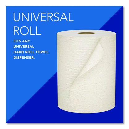 Essential 100% Recycled Fiber Hard Roll Towel, 1-Ply, 8" x 800 ft, 1.5" Core, Brown, 6 Rolls/Carton
