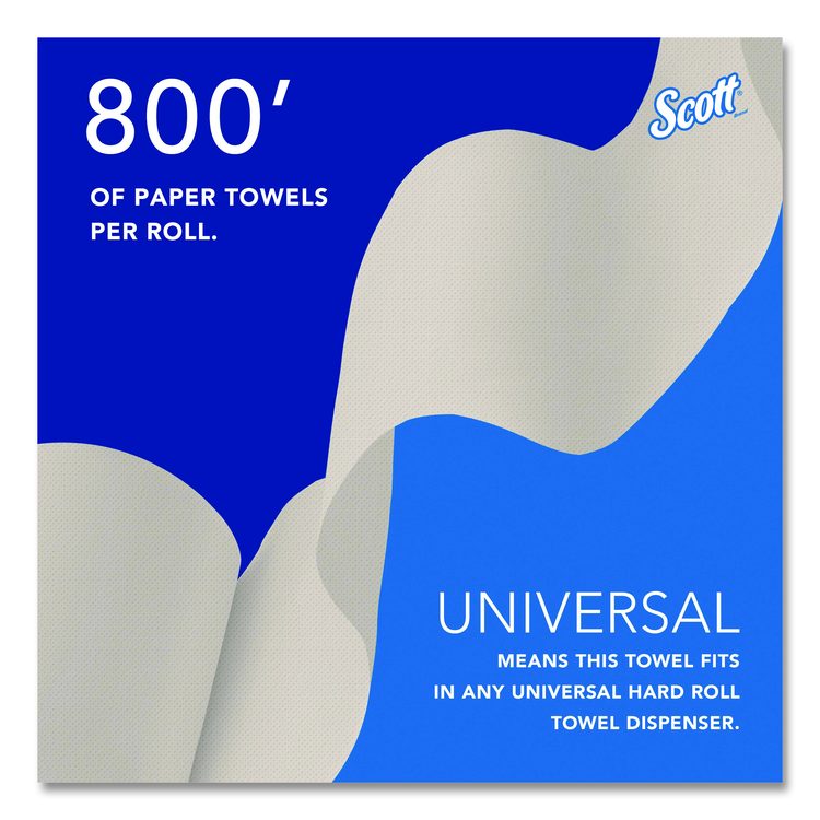 Essential 100% Recycled Fiber Hard Roll Towel, 1-Ply, 8" x 800 ft, 1.5" Core, Brown, 6 Rolls/Carton