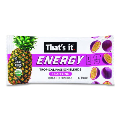 Organic Energy Bars, Tropical Passion Blend, 0.7 oz Bar, 36/Box