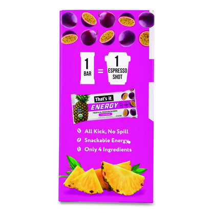 Organic Energy Bars, Tropical Passion Blend, 0.7 oz Bar, 36/Box