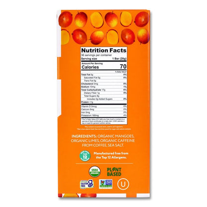 Organic Energy Bars, Mango Lime, 0.7 oz Bar, 36/Box