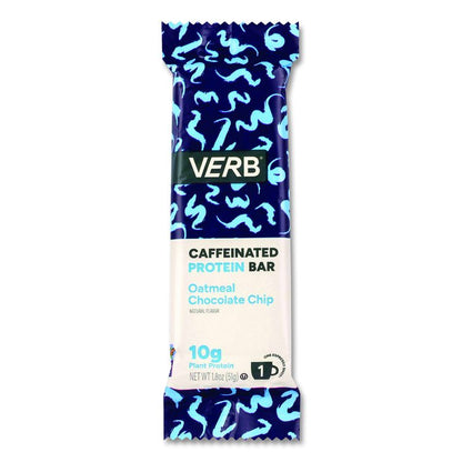 Caffeinated Protein Bar, Oatmeal Chocolate Chip, 1.8 oz Bar, 12/Box