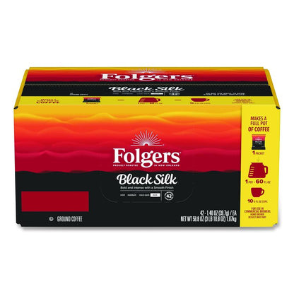 Black Silk Ground Coffee Fraction Pack, 1.4 oz Packet, 42/Carton