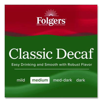 Classic Decaf Ground Coffee, Classic Roast Decaffeinated, 19.2 oz, Can, 6/Carton