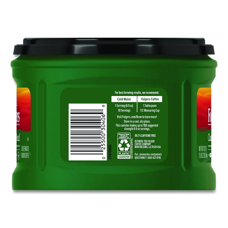 Classic Decaf Ground Coffee, Classic Roast Decaffeinated, 19.2 oz Can