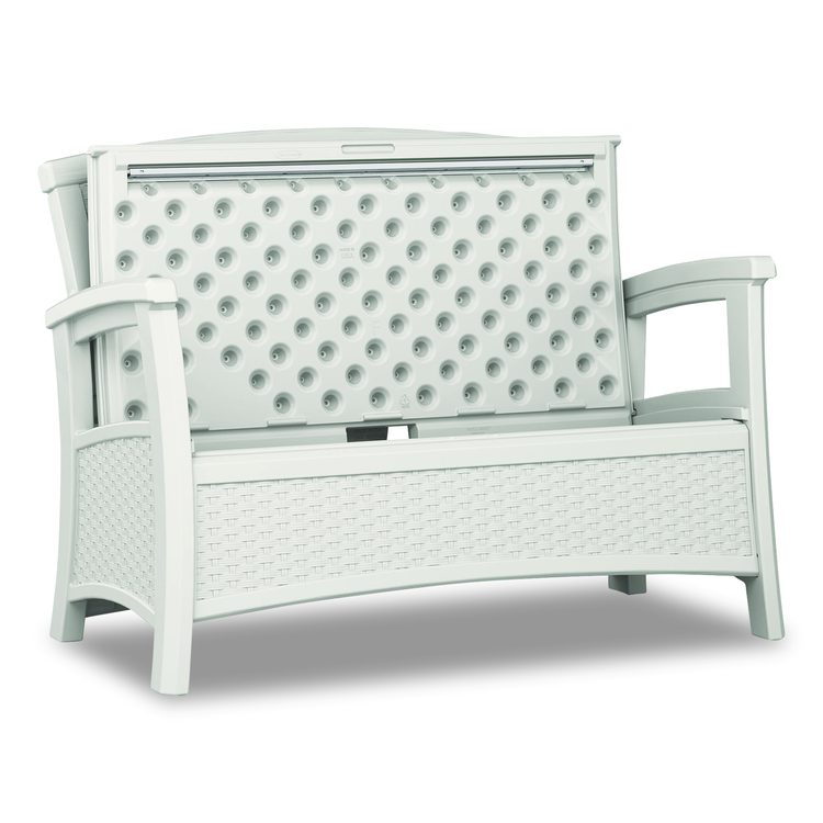 Elements Loveseat with Storage, 47" x 29.75" x 35.5", Ice Cube