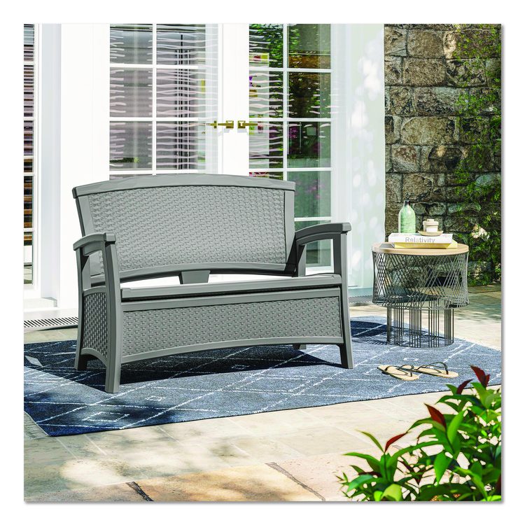 Elements Loveseat with Storage, 47" x 29.75" x 35.5", Dove Gray