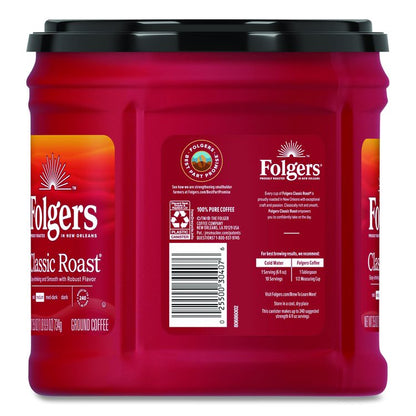 Coffee, Classic Roast, Ground, 25.9 oz Canister, 6/Carton