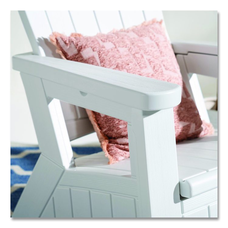 Adirondack Chair with Storage, Supports Up to 375 lb, 14.5" Seat Height, 30" x 32.5" x 38.5", Ice Cube