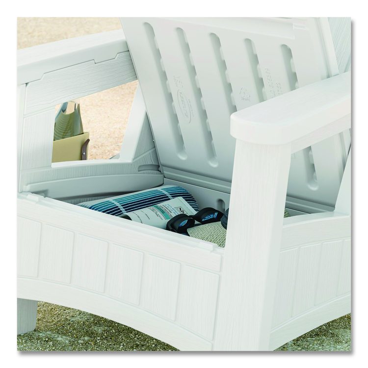 Adirondack Chair with Storage, Supports Up to 375 lb, 14.5" Seat Height, 30" x 32.5" x 38.5", Ice Cube