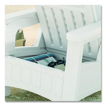 Adirondack Chair with Storage, Supports Up to 375 lb, 14.5" Seat Height, 30" x 32.5" x 38.5", Ice Cube